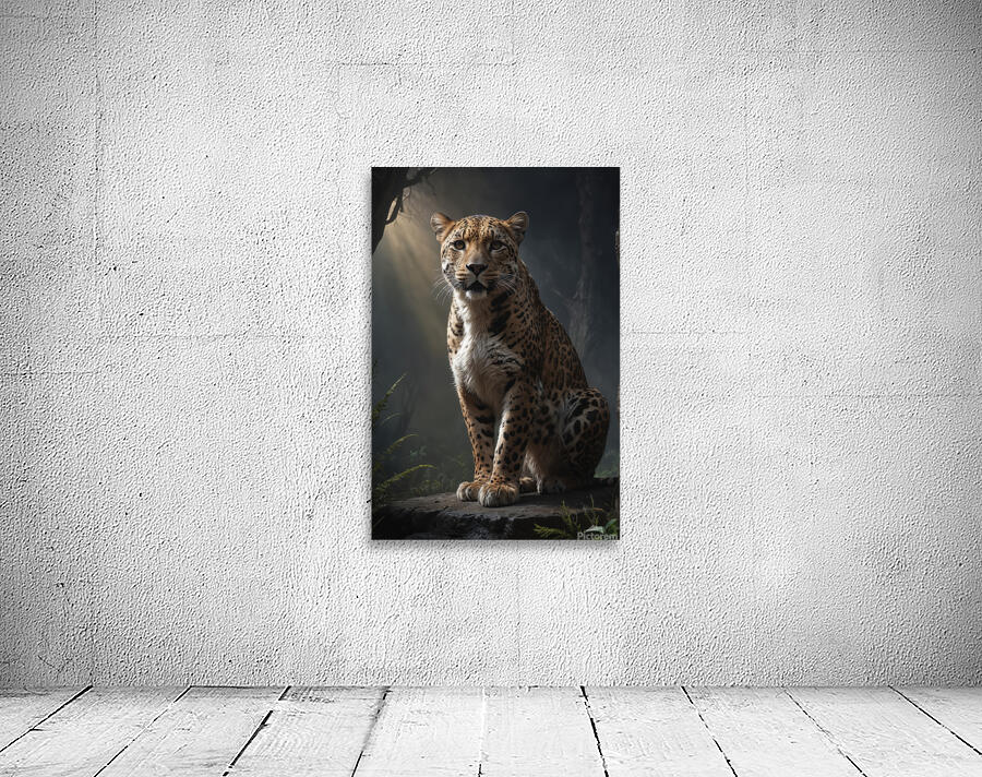 Majestic Leopard in Forest Light Wall Preview