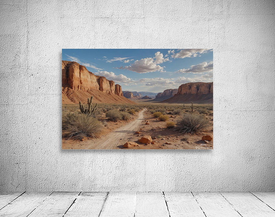 Winding Path Through Desert Landscape Wall Preview