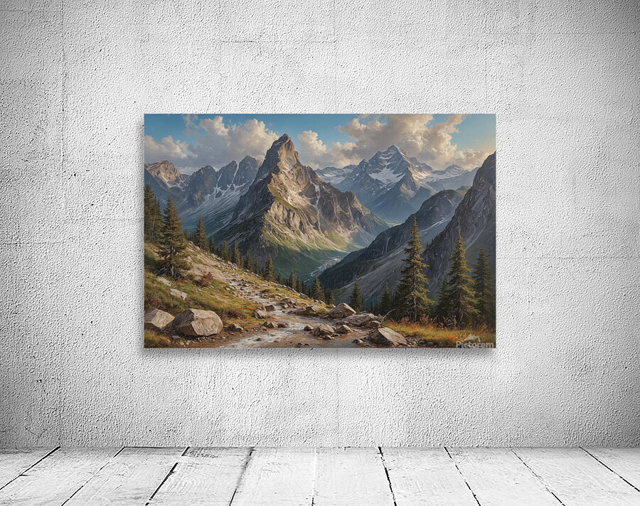 Majestic Mountain Landscape with Stream Wall Preview