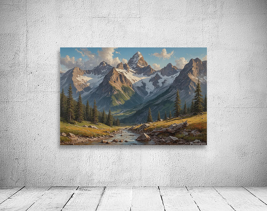 Majestic Mountain Landscape with River Wall Preview