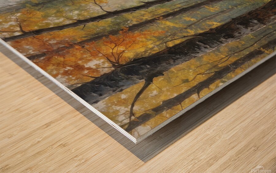 Autumn Forest Pathway Wood print