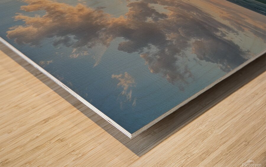 Serene Sunset at the Beach Wood print