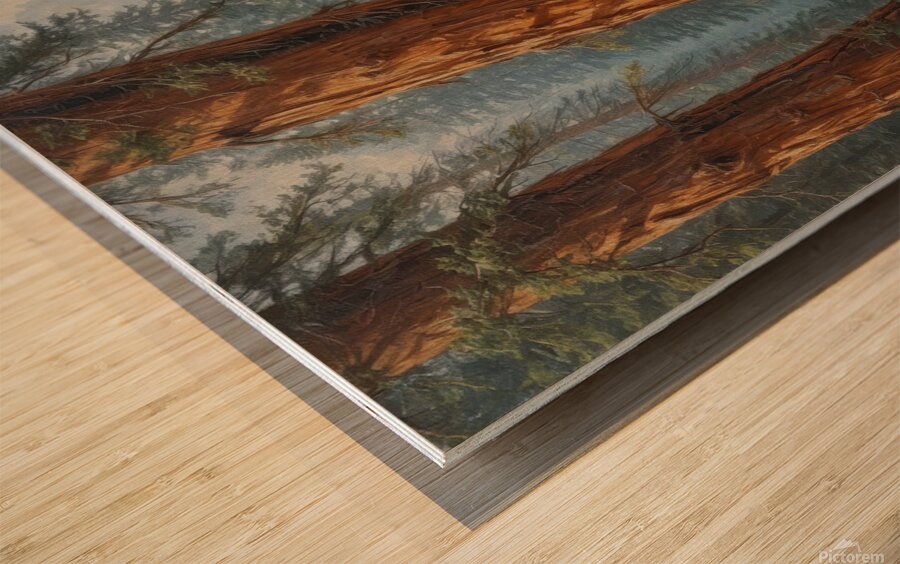 Majestic Sequoia Forest Scene Wood print