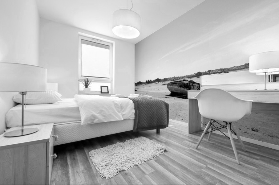 black and white Mural print