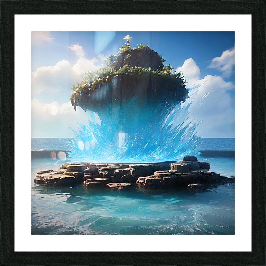 Splash island Picture Frame print