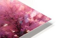 Pink trees with river HD Metal print