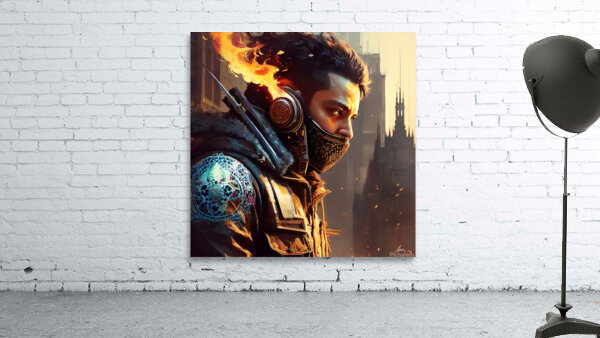 Men soldier with fire Wall Preview