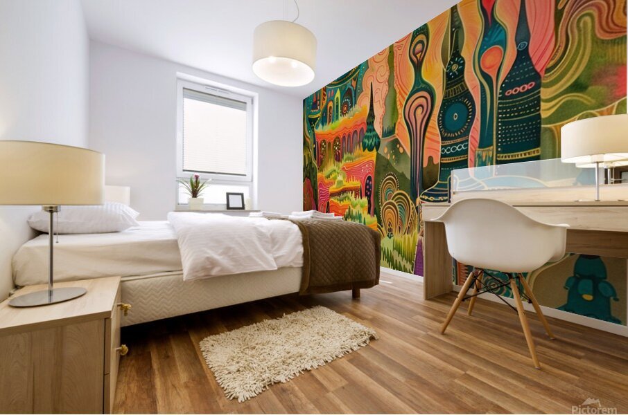Psychedelic wall art Mural print