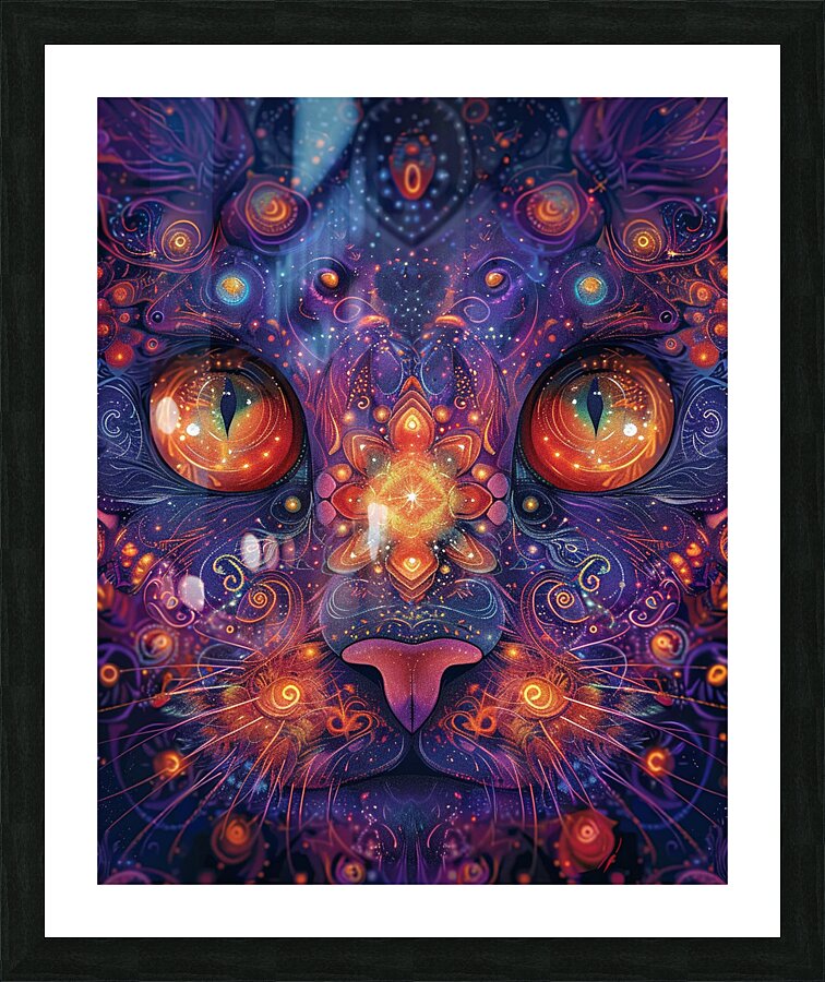 A psychedelic swirling vortex mandala pattern Picture Frame print