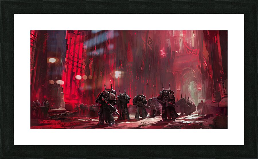 Space Marines lined up  Picture Frame print
