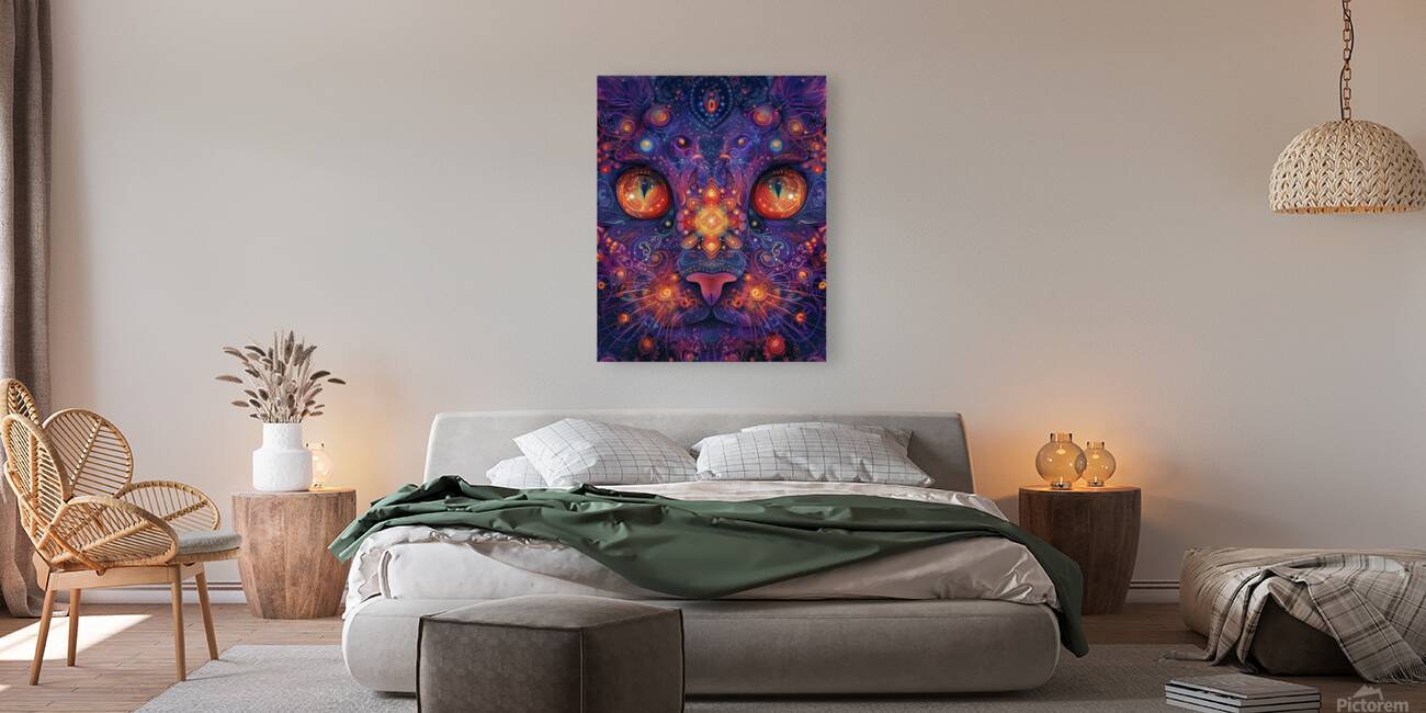 A psychedelic swirling vortex mandala pattern Reproduction