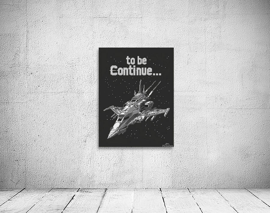 Spaceship pixel art Wall Preview