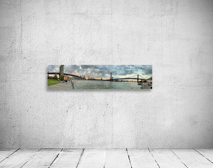 Sunset at Brooklyn & Manhattan Bridges Wall Preview