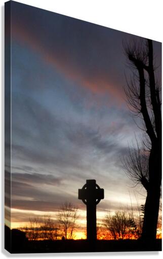 Cross at sunset  Canvas Print