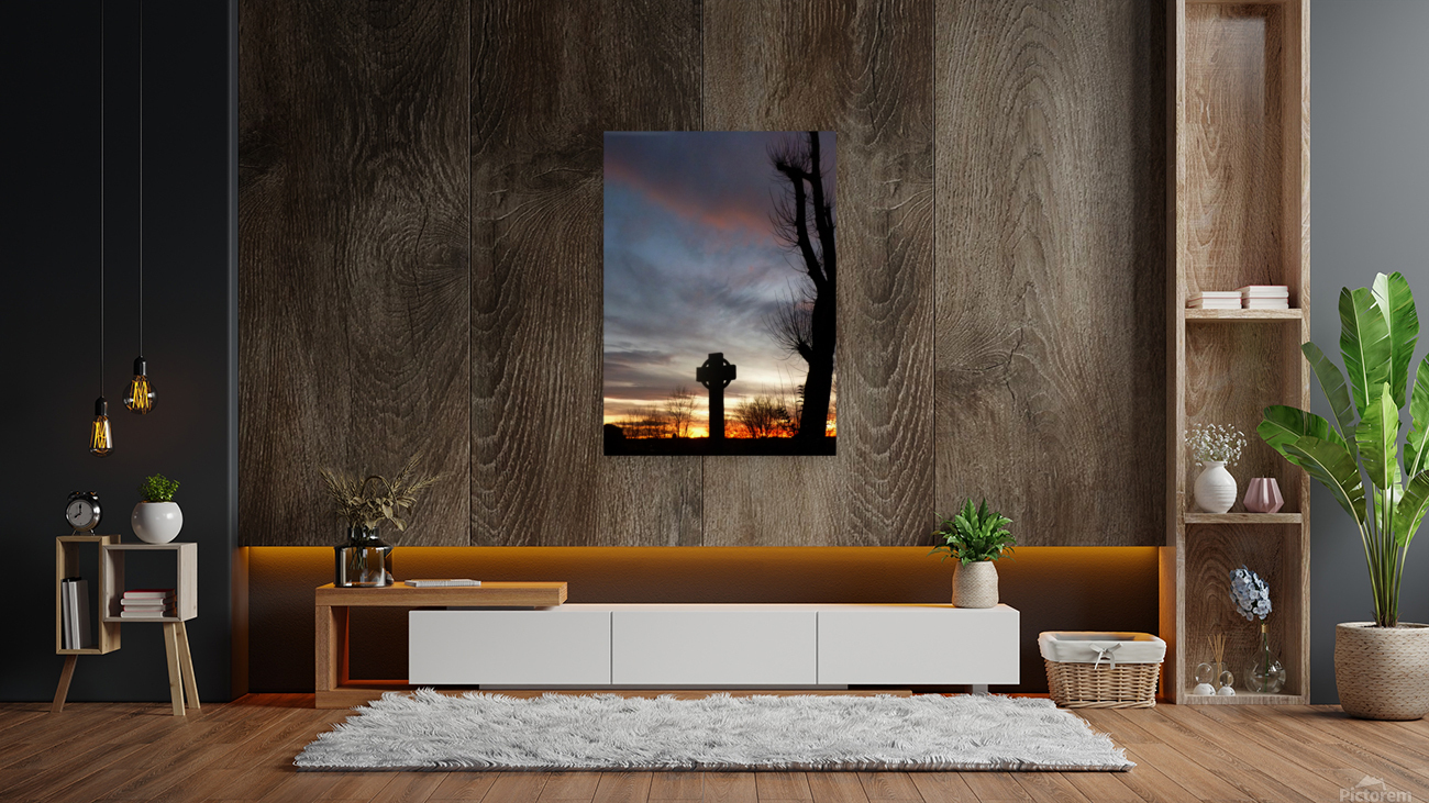 Cross at sunset  Reproduction