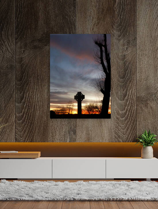 Cross at sunset  Reproduction