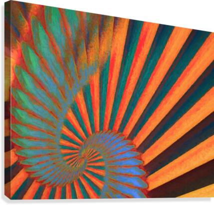 Composition in Orange Blue & Green Canvas Print