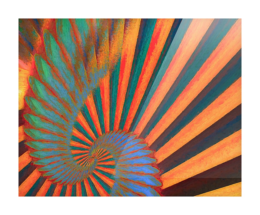Composition in Orange Blue & Green Picture Frame print