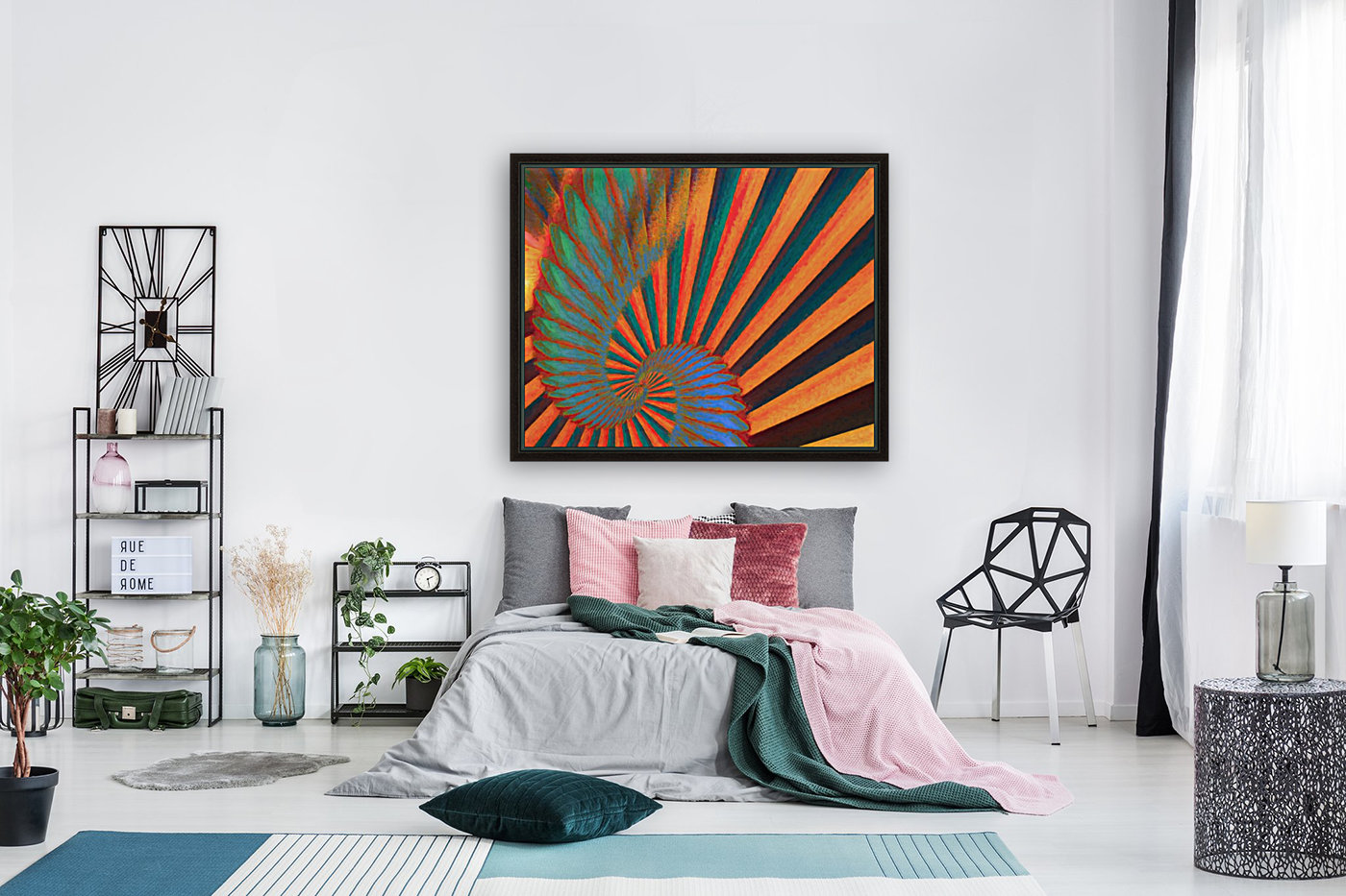 Composition in Orange Blue & Green Reproduction