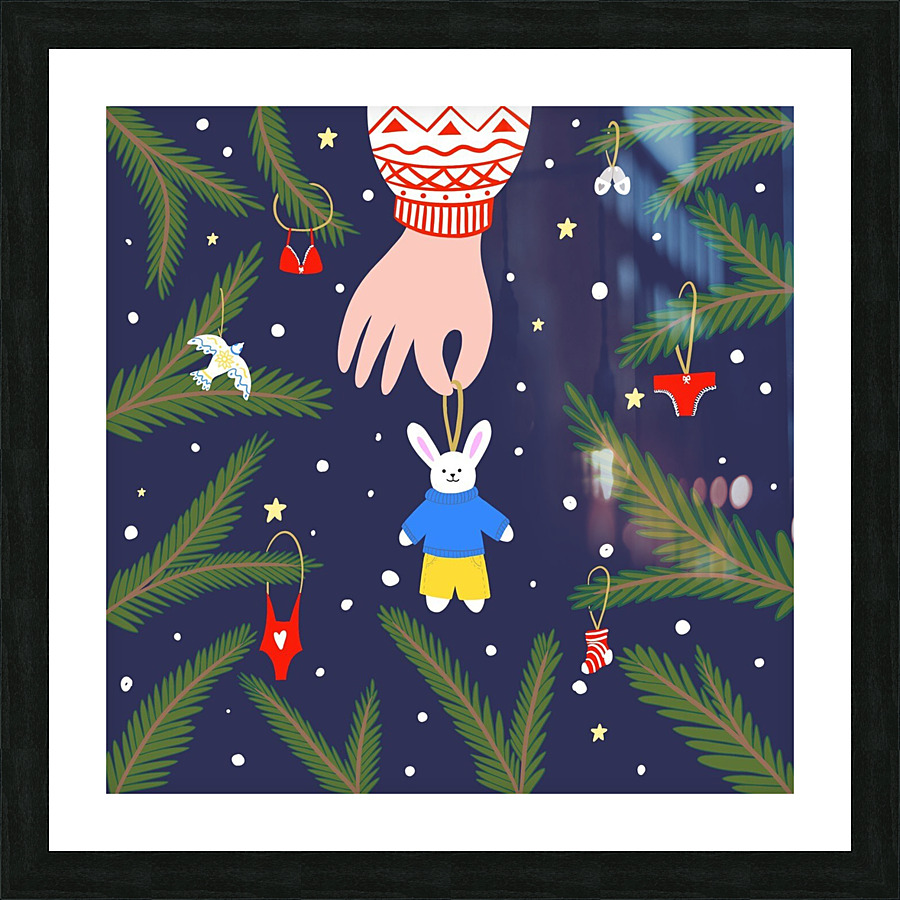 Toy bunny Picture Frame print