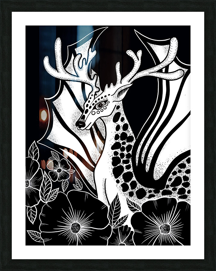 Fantasy deer with wings Picture Frame print
