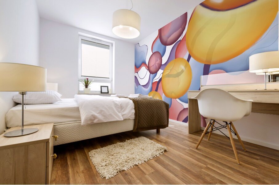 Jellyfish Sunset Mural print