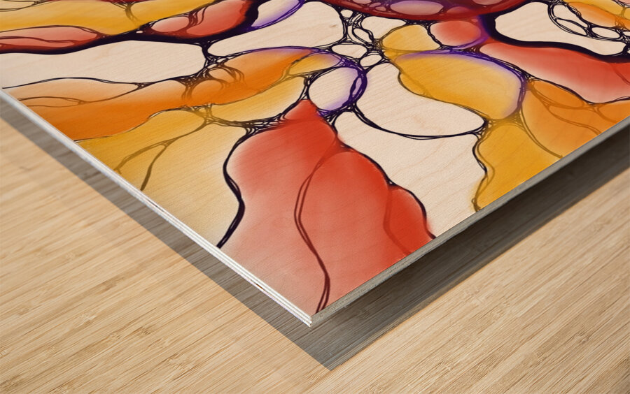 Fire Storm Wood print