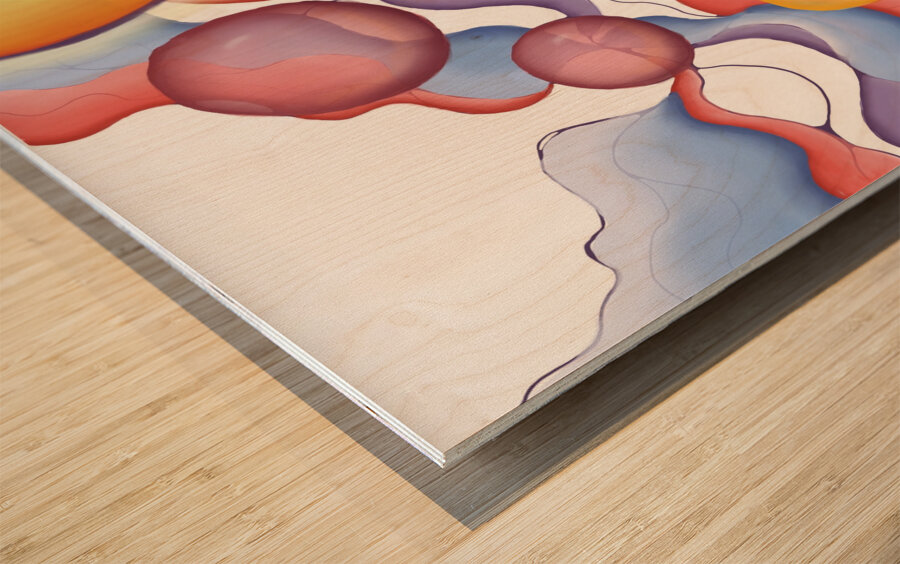 Jellyfish Sunset Wood print