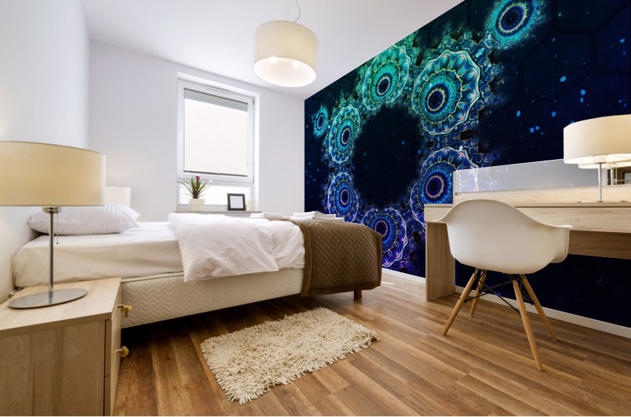 Psychedelic Snowflake Mural print