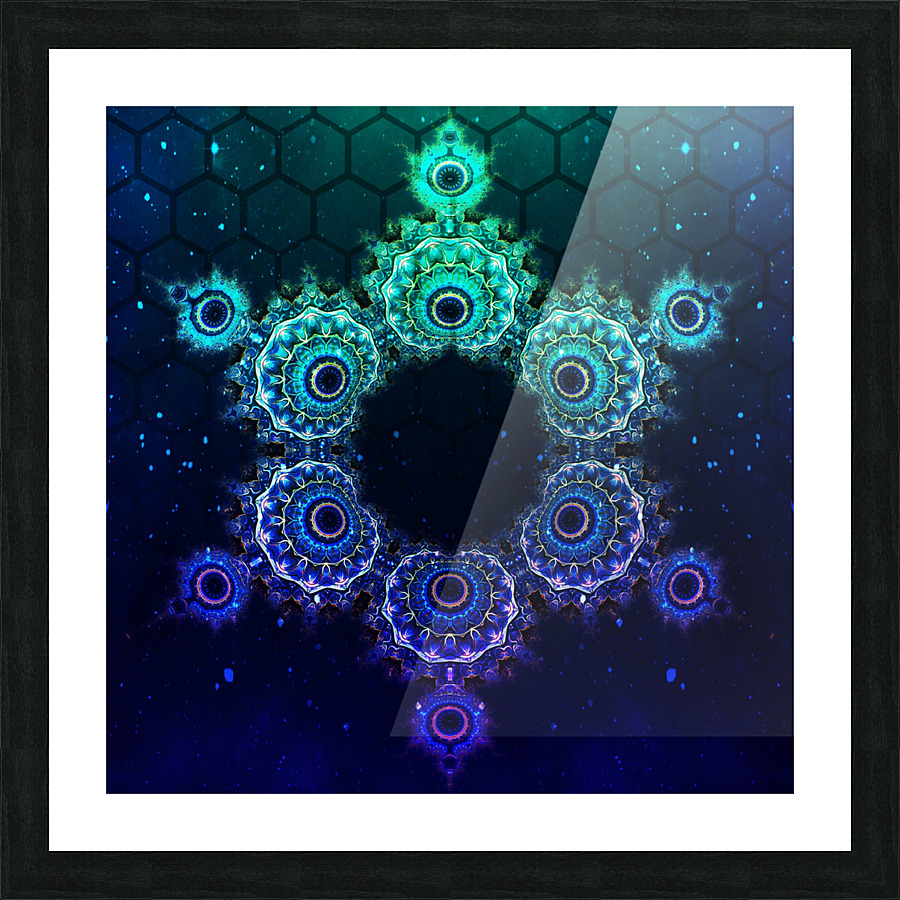 Psychedelic Snowflake Picture Frame print