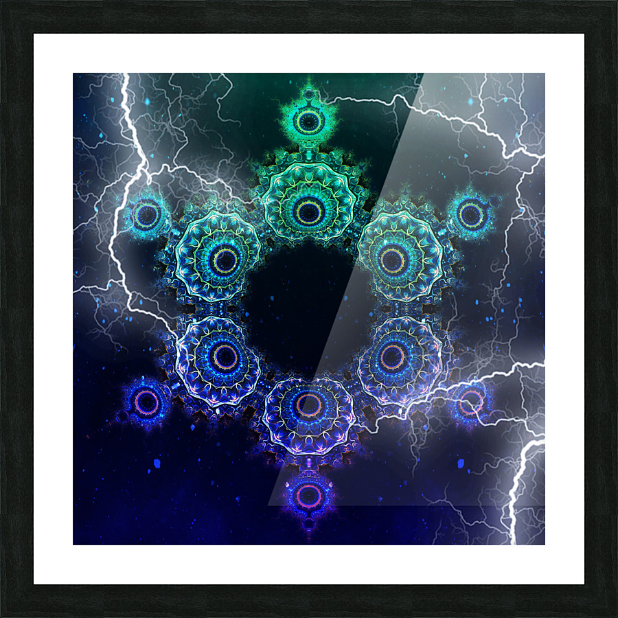 Electric  Psychedelic Snowflake Picture Frame print