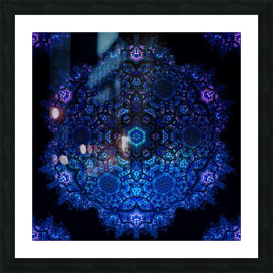 Blue Burst Picture Frame print