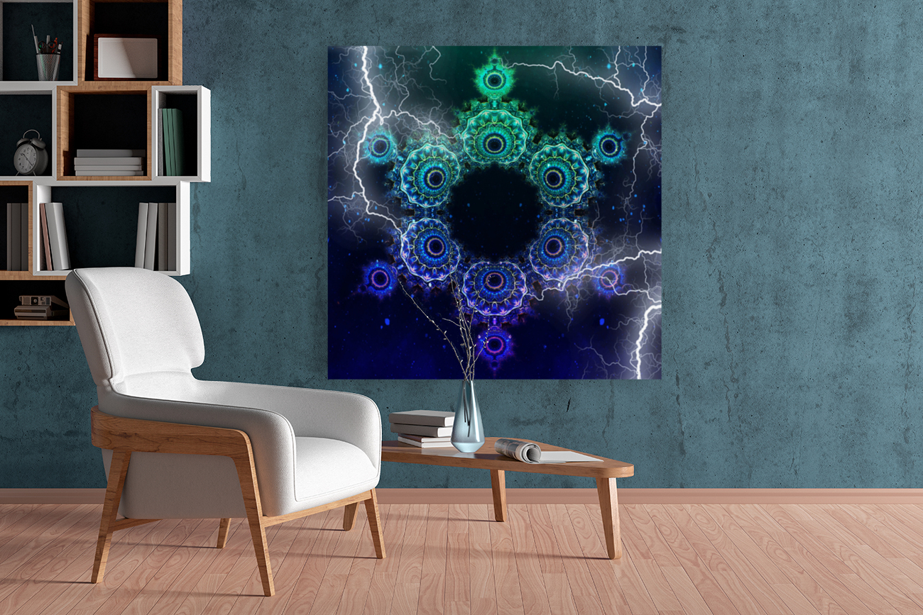 Electric  Psychedelic Snowflake Reproduction