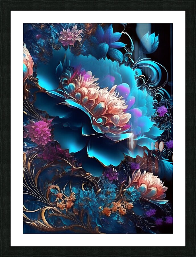 Space Flowers  Picture Frame print