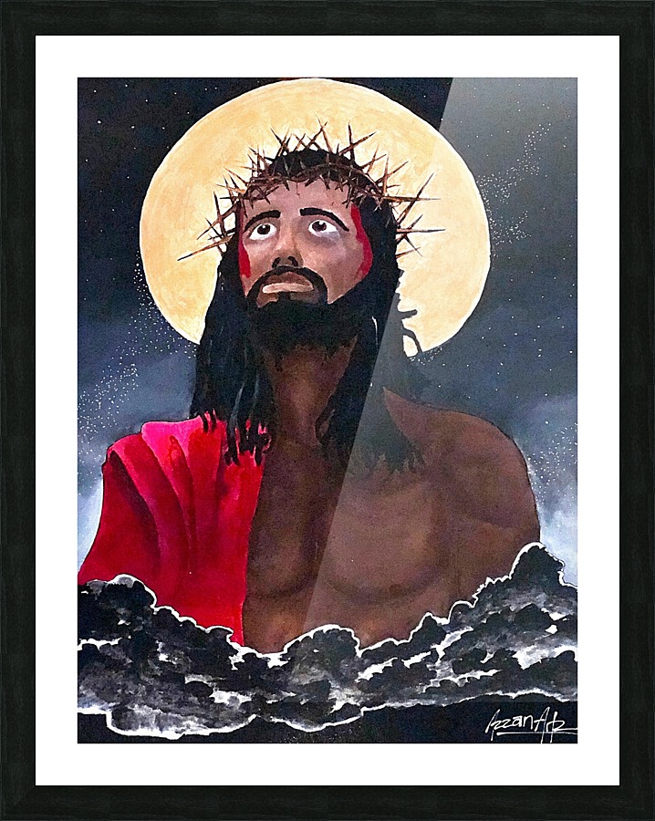 Black Jesus  Picture Frame print