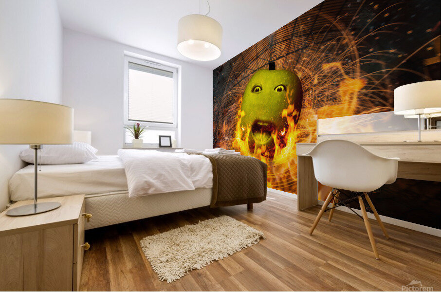 Fire Apple Mural print