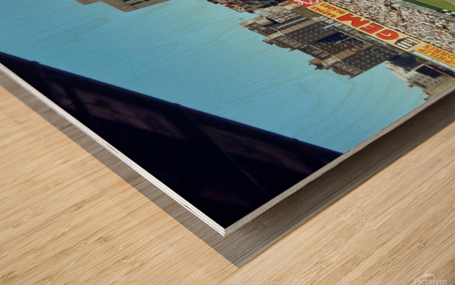 Found and Restored - San Bernadino Minor League Ball Park - Kodachrome Wood print