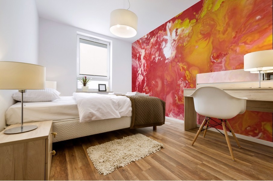 Red burst Mural print