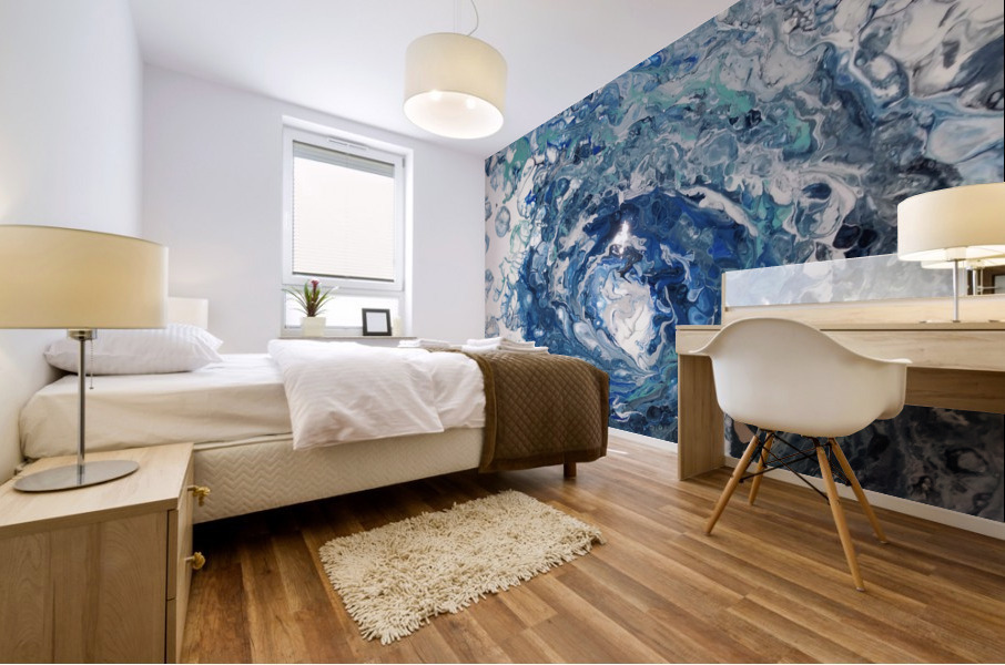 Blue wave Mural print