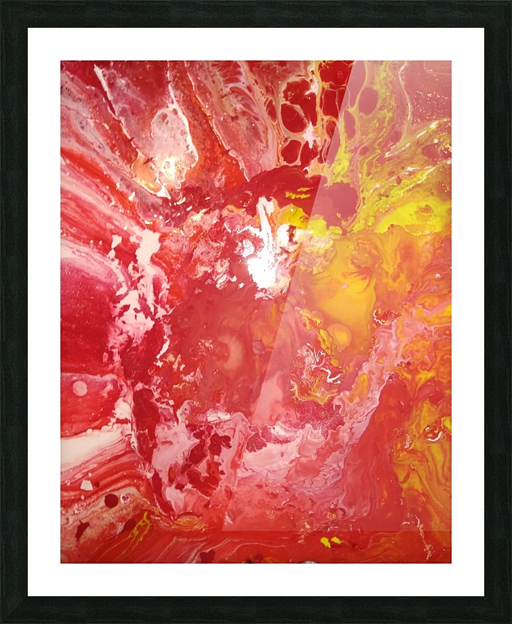 Red burst Picture Frame print