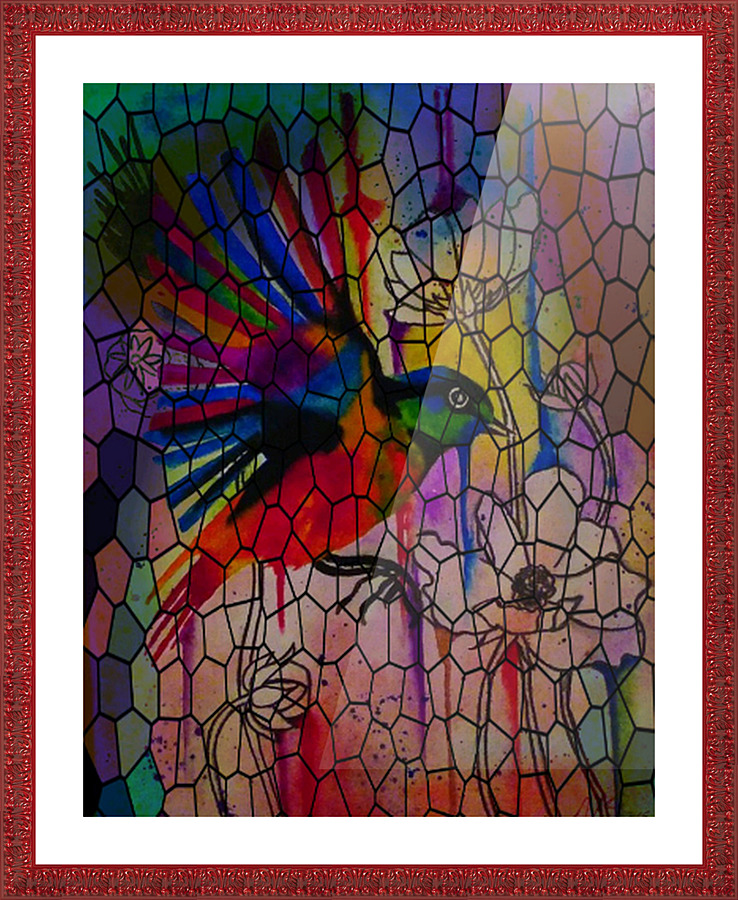 bird abstract.v1 Picture Frame print