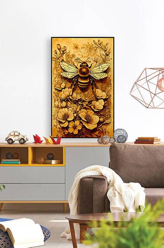 Bee Time Vintage Digital Painting by SUKI