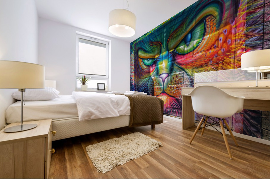 Graffiti Cat Mural print