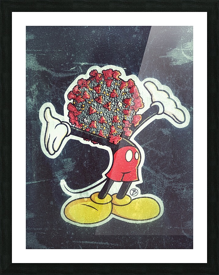Fighting Mickey Picture Frame print