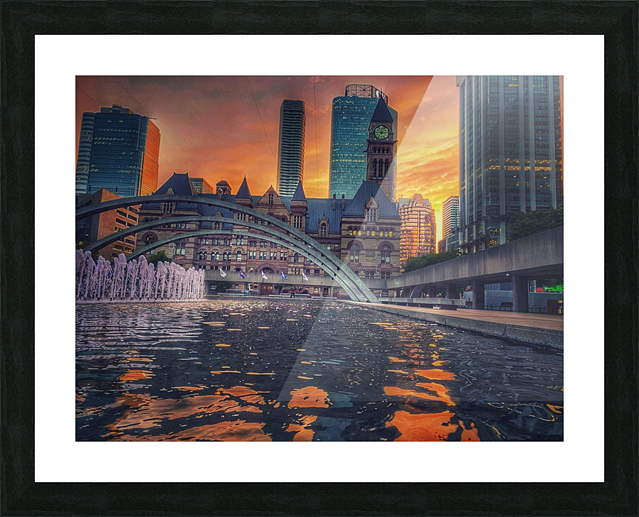 Old Square View Picture Frame print