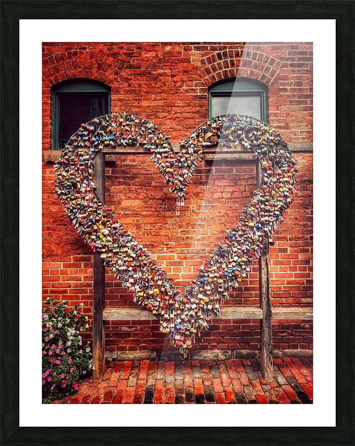 District Locking Hearts Picture Frame print