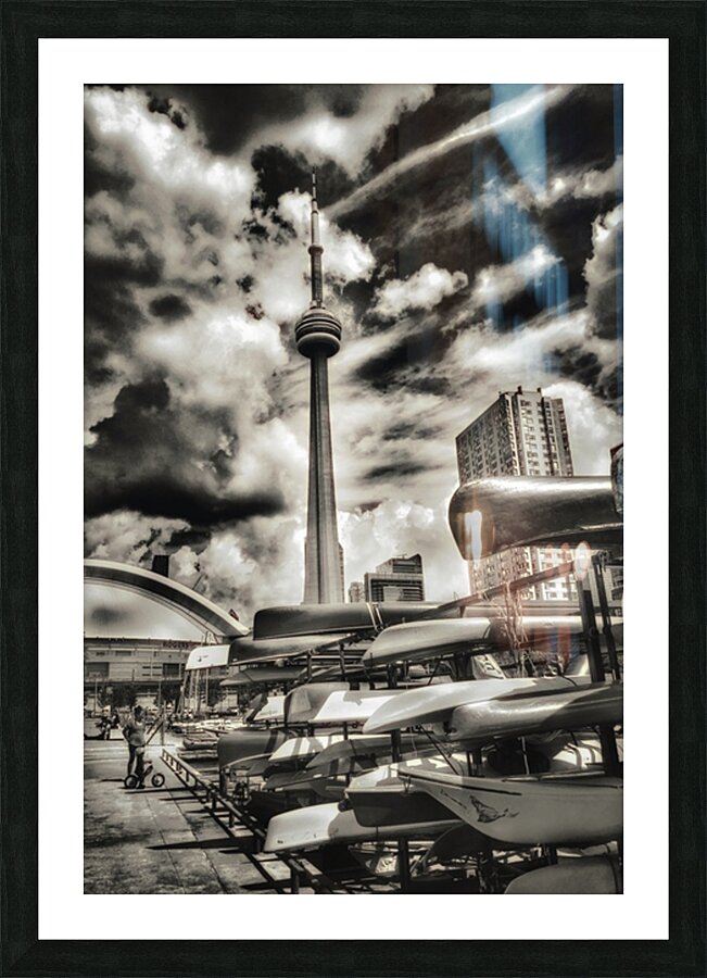 Harbour Front - B&W. Picture Frame print