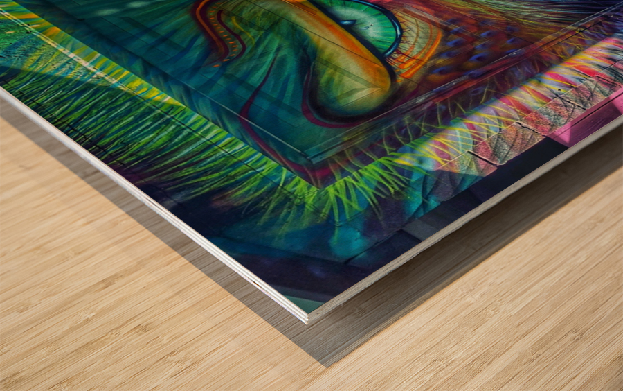 Graffiti Cat Wood print