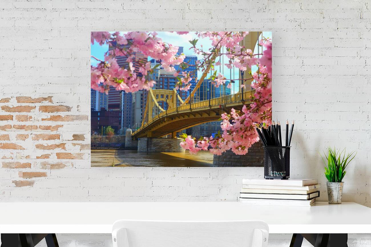 Blossoms and bridge Reproduction