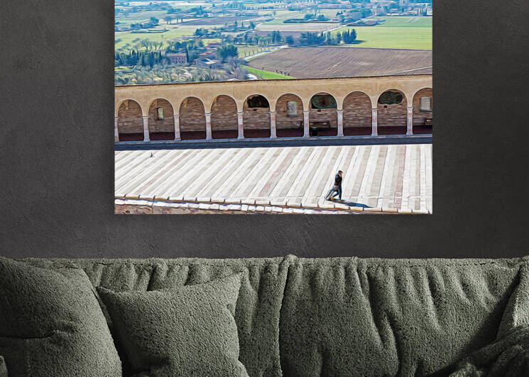 Stairway in the medieval center of Assisi in Umbria by sergiopazorama